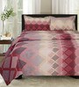 Multicolor Geometric 144 TC Cotton Blend Queen Sized Bed Sheets with 2 Pillow Covers