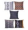 Multicolour Velvet Geometric 16x16 inches Cushion Cover (5Pc)