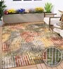 Multicolor Geometric Polyester 4' X 6' Machine Made Carpet