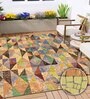 Multicolor Geometric Polyester 4' X 6' Machine Made Carpet