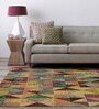 Multicolor Geometric Polyester 4' X 6' Machine Made Carpet