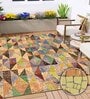 Multicolor Geometric Polyester 9' X 12' Machine Made Carpet