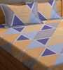 Multicolor Geometric 210 TC Poly Cotton King Sized Bed Sheets with 2 Pillow Covers