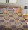 Multicolor Checkered 210 TC Poly Cotton King Sized Bed Sheets with 2 Pillow Covers