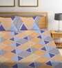 Multicolor Geometric 210 TC Poly Cotton King Sized Bed Sheets with 2 Pillow Covers