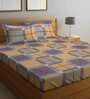 Multicolor Checkered 210 TC Poly Cotton King Sized Bed Sheets with 2 Pillow Covers