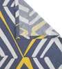 Blue Geometric 210 TC Poly Cotton King Sized Bed Sheets with 2 Pillow Covers