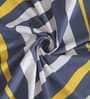Blue Geometric 210 TC Poly Cotton King Sized Bed Sheets with 2 Pillow Covers
