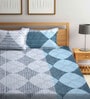 Multicolor Geometric 300 TC Cotton Blend King Sized Bed Sheets with 2 Pillow Covers