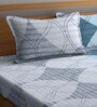 Multicolor Geometric 300 TC Cotton Blend King Sized Bed Sheets with 2 Pillow Covers