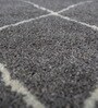 Dark Grey Geometric Wool & Viscose 5 ft X 8 ft Hand Tufted Carpet