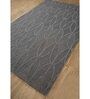Grey Abstract Wool & Viscose 5 ft X 8 ft Hand Tufted Carpet