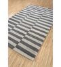 Multicolor Striped Wool & Viscose 5 ft X 8 ft Hand Tufted Carpet