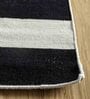 Black and White Striped Wool 4 ft X 6 ft Hand Woven Dhurrie