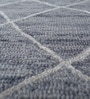 Grey Geometric Wool 5 ft X 8 ft Hand Tufted Carpet