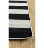 Black and White Striped Wool 5 ft X 8 ft Hand Woven Dhurrie