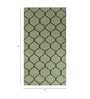 Green Geometric Wool 5 ft X 8 ft Hand Woven Dhurrie