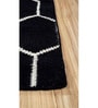 Black Geometric Wool 5 ft X 8 ft Hand Woven Dhurrie