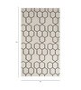 White Geometric Wool 5 ft X 8 ft Hand Woven Dhurrie