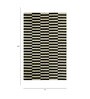 Black and Off White Striped Wool 6 ft X 9 ft Hand Woven Dhurrie