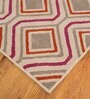 Multicolor Geometric Wool Blend 4' X 6' Hand Tufted Carpet