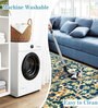 Multicolor Geometrical Microfiber 4 x 6 Feet Machine Made Carpet
