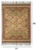 Multicolor Jute Geometrical 72 x 108 Inches Dhurrie