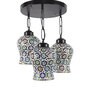 Multicolor Glass 3 Light Cluster Hanging Lamp