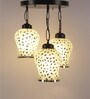 Multicolor Glass 3 Light Cluster Hanging Lamp