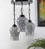 Multicolor Glass 3 Light Cluster Hanging Lamp