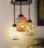 Multicolor Glass 3 Light Cluster Hanging Lamp