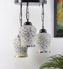 Multicolor Glass 3 Light Cluster Hanging Lamp