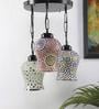 Multicolor Glass 3 Light Cluster Hanging Lamp