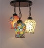 Multicolor Glass 3 Light Cluster Hanging Lamp