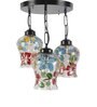 Novo Black Glass and Iron Cluster Hanging Light