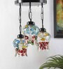 Novo Black Glass and Iron Cluster Hanging Light