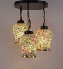 Kayla Black Glass and Iron Cluster Hanging Light