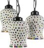 Kayla Black Glass and Iron Cluster Hanging Light