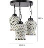 Kayla Black Glass and Iron Cluster Hanging Light