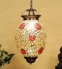 Veronna Antique Brass Glass and Iron Hanging Light