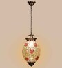Veronna Antique Brass Glass and Iron Hanging Light