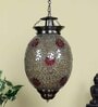 Veronna Antique Brass Glass and Iron Hanging Light