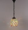 Dorian Black Glass and Iron Hanging Light