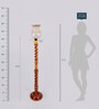 Multicolour Glass Shade Torchiere Floor Lamp With Wood Base