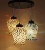 Vintage Multicolour Glass Cluster Hanging Light