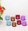 Multicolor Glass Set Of 8 Glass Votives Candle Holder