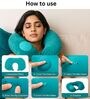 Teal Button Travel Neck Pillow