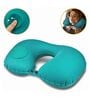 Teal Button Travel Neck Pillow