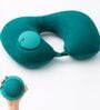 Teal Button Travel Neck Pillow