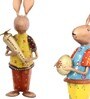 Multicolor Iron Rabbit Set Of 3,